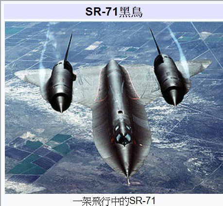 SR-71「黑鳥」美國空軍所使用的一款三倍音速長程戰略偵察機