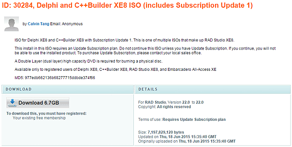 RAD Studio XE8 Update 1