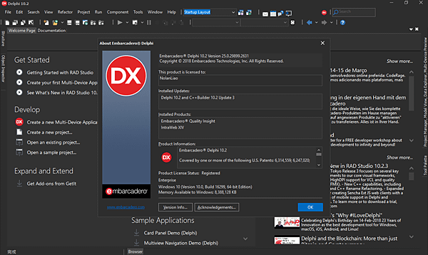 Embarcadero Delphi 10.2 Version 25.0.29899-2631.png