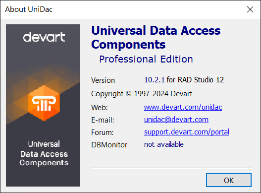 RAD Studio 12.1  UniDAC 通用資料存取