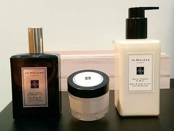 Jo Malone body oil, body creme, hand and body lotion