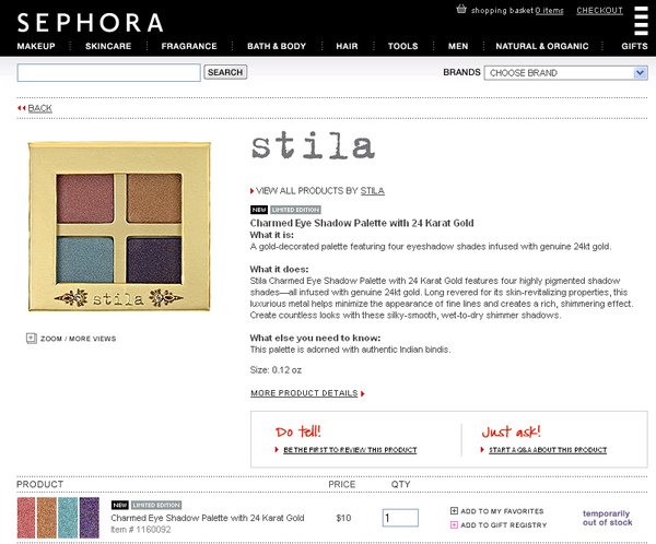 stila charmed palette at sephora