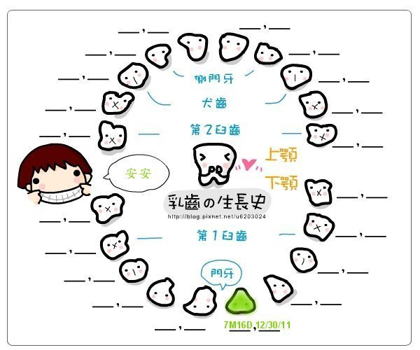 [7M16D] 2011/12/30 安安的第1顆牙