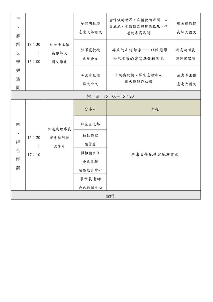 Microsoft Word - 2014屏東文學議程表11110001