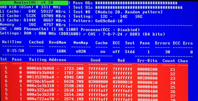 Memtest86錯誤