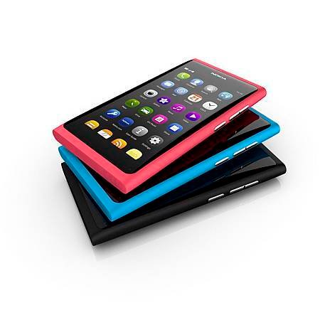 Nokia N9共有三種顏色－黑色、洋紅色、和青綠色。.jpg