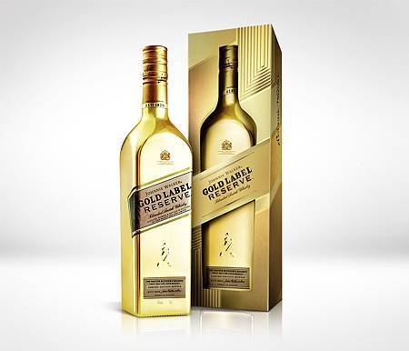 (去背照)JOHNNIE WALKER GOLD LABEL金牌珍藏蘇格蘭威士忌 璀璨金時限定版(紙盒+瓶子)