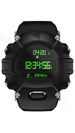 1. 標準版 Razer Nabu Watch 採用強韌聚碳酸酯材料打造並以 Razer 經典綠襯托.png