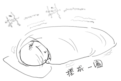 捲在被子裡發抖