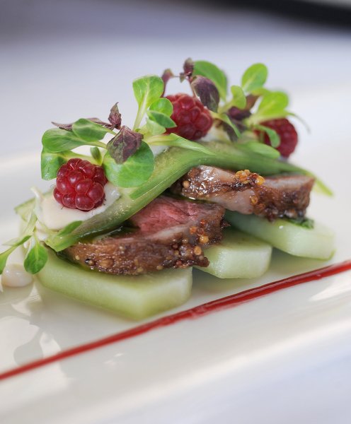 BBQ Wagyu_Honeydew_RaspberryVinaigrette.JPG