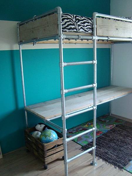 【空間家具/快拆圓管】_單人加大高架床DIY組合