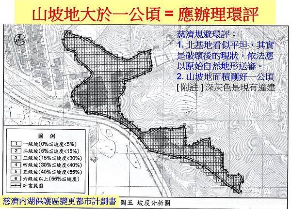 慈濟內湖保護區坡度分析圖說