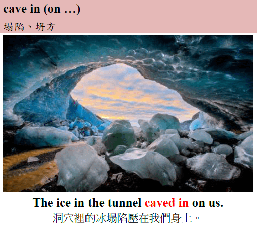 cave in on