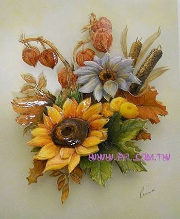 學生作品~秋天~美玲~歐風立體紙雕~