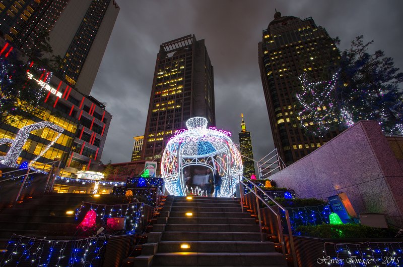 台北信義區夜景聖誕燈飾_統一阪急 2