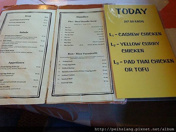 THAI MENU