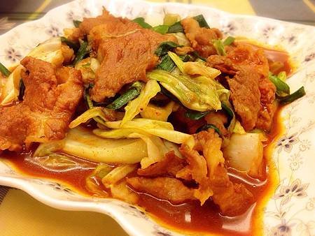 紅麴辣醤肉炒高䴡菜