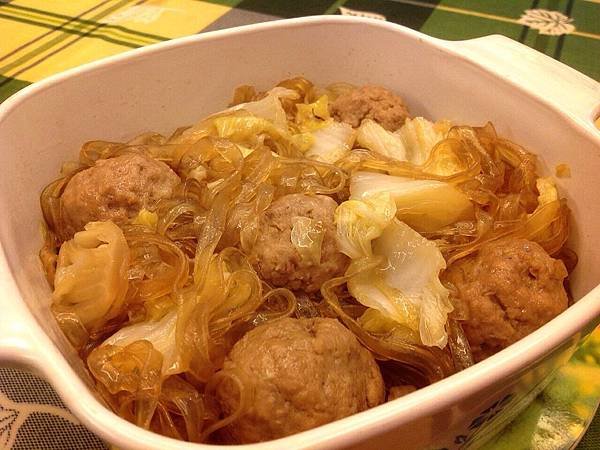 白菜肉丸煲粉條