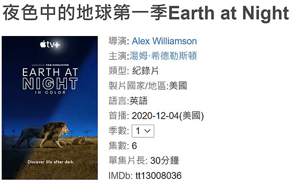 夜色中的地球_第一季_Earth at Night_豆瓣.png