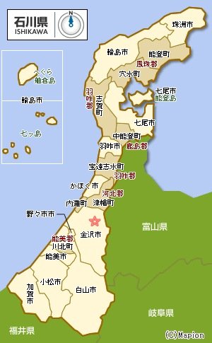 日本簡圖石川縣