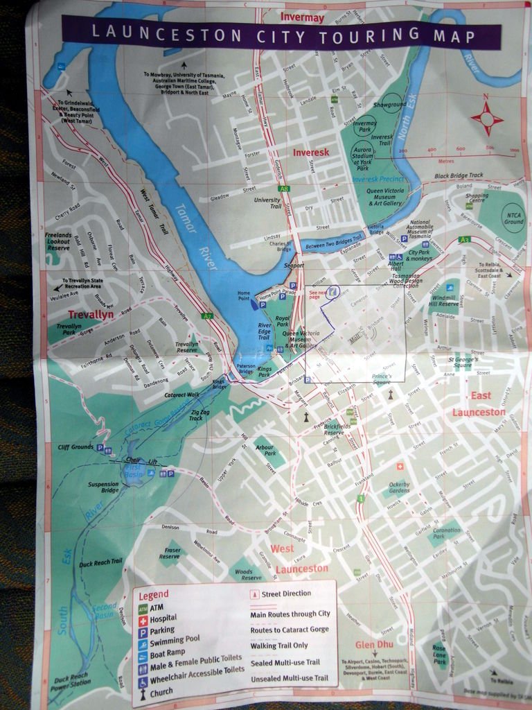 Launceston City Map arround