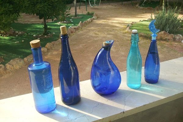 blue solar water bottle