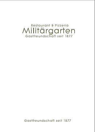 Restaurant Militärgarten menu