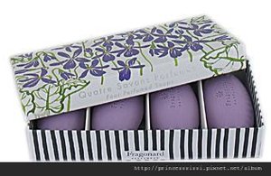 savon galet coffret 4 violettes