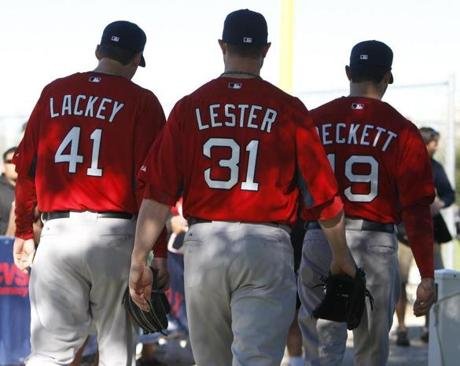 Josh Beckett_John Lackey_Jon Lester 1 (Jim Davis Boston Globe).jpg