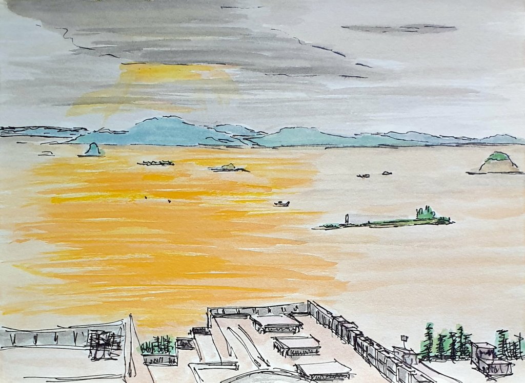 街頭速寫：廈門海邊黃昏