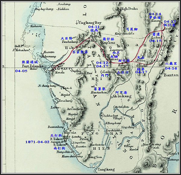 湯姆生南台灣旅行地圖-日期標示