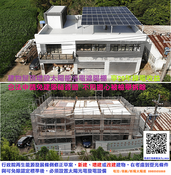 桃園太陽能 楊梅光電屋頂 新建物裝設太陽能 再生能源修正草案 合法屋頂加蓋 免建築執照.png