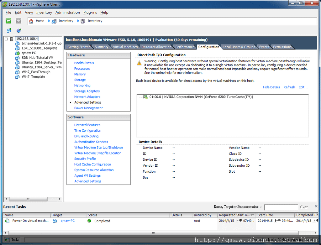 ESXi Advance setting