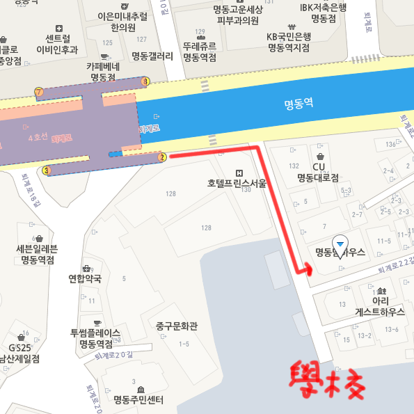 명동MOM하우스 MAP