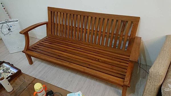 雲林縣斗六市客戶 柚木椅訂做高密度泡棉座墊+椅背