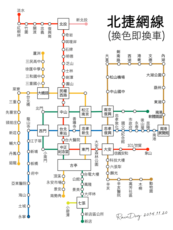 RainDog 北捷路網