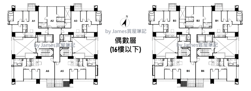 樓層平面圖_偶數層16F以下