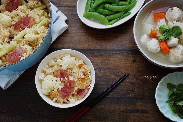 花椰菜臘腸炊飯