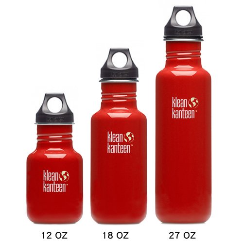 3.實踐環保與品味生活的集合—Klean Kanteen不鏽鋼水壺_Klean Kanteen Classic經典款的三種尺寸，12oz(355ml)、18oz(532ml)、27oz(800ml)