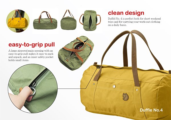 16.【公告】Fjällräven 秋冬到貨第二波－Numbers系列包款，復古機能，席捲回歸(FR 24201 Duffle No.4 旅行袋L 160赭黃)