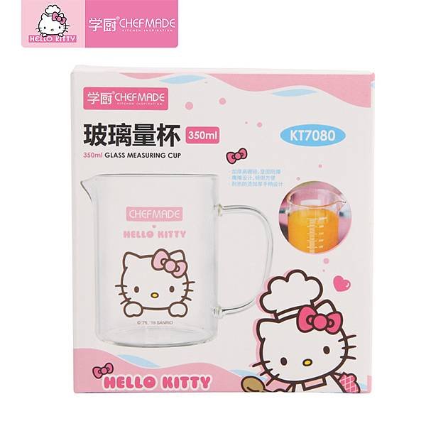 高硼硅玻璃Hello kitty耐高溫加厚玻璃量杯KT708