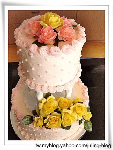 蛋糕裝飾3-Rose wedding Cake1.jpg