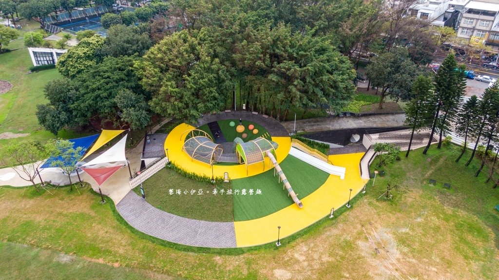 【陽明運動公園2.0版共融式遊戲場】桃氣猿遊戲場、猿林遊戲區、猿氣體健區、噴水廣場、生態水池