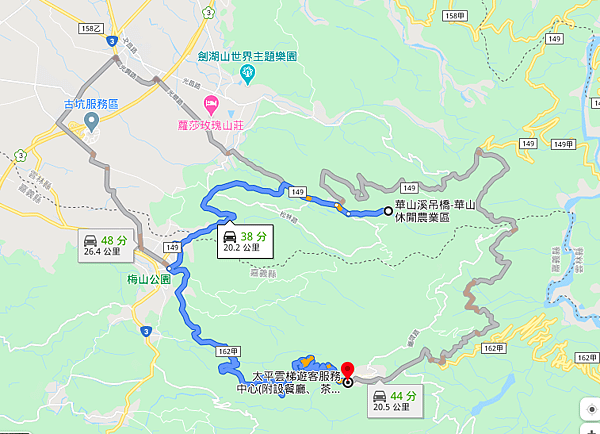 太平雲梯至華山溪吊橋地圖