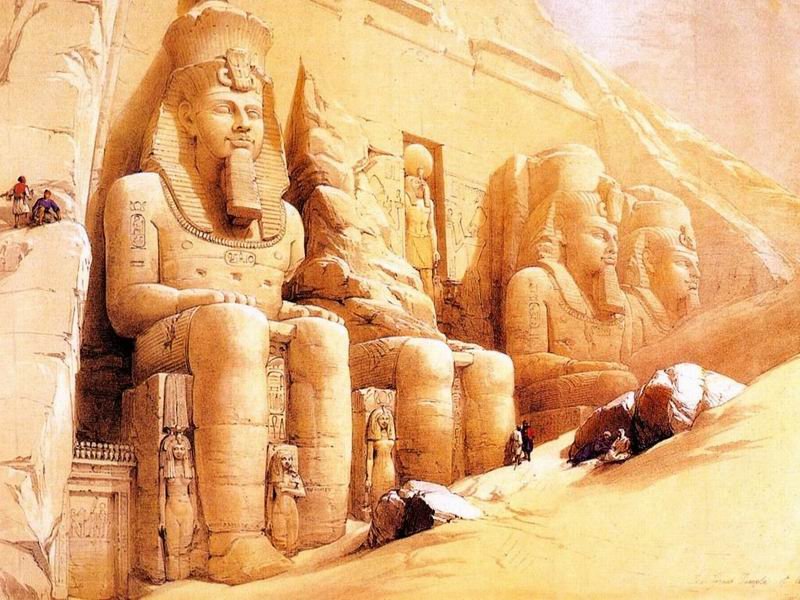 DavidRoberts-ColossalStatuesOfAbu-Simbel_1838