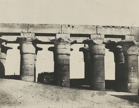 Thèbe. Louqsor, grande colonnade du palais, 1850