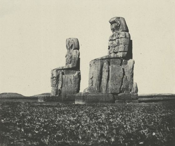 Thèbes. Gournah, les colosses, 1852