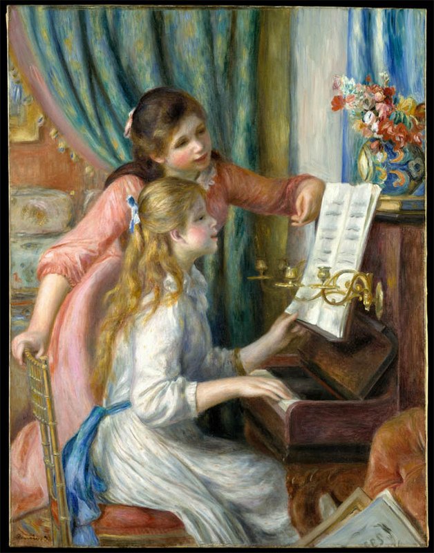 Pierre-Auguste Renoir ~ Jeunes filles au piano(彈鋼琴的少女)