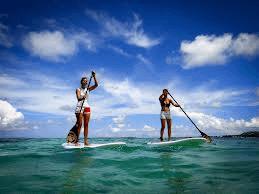 paddle boarding