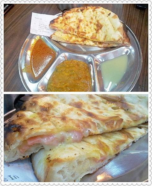 Naan Mozzarella Cheese Ham Bacon